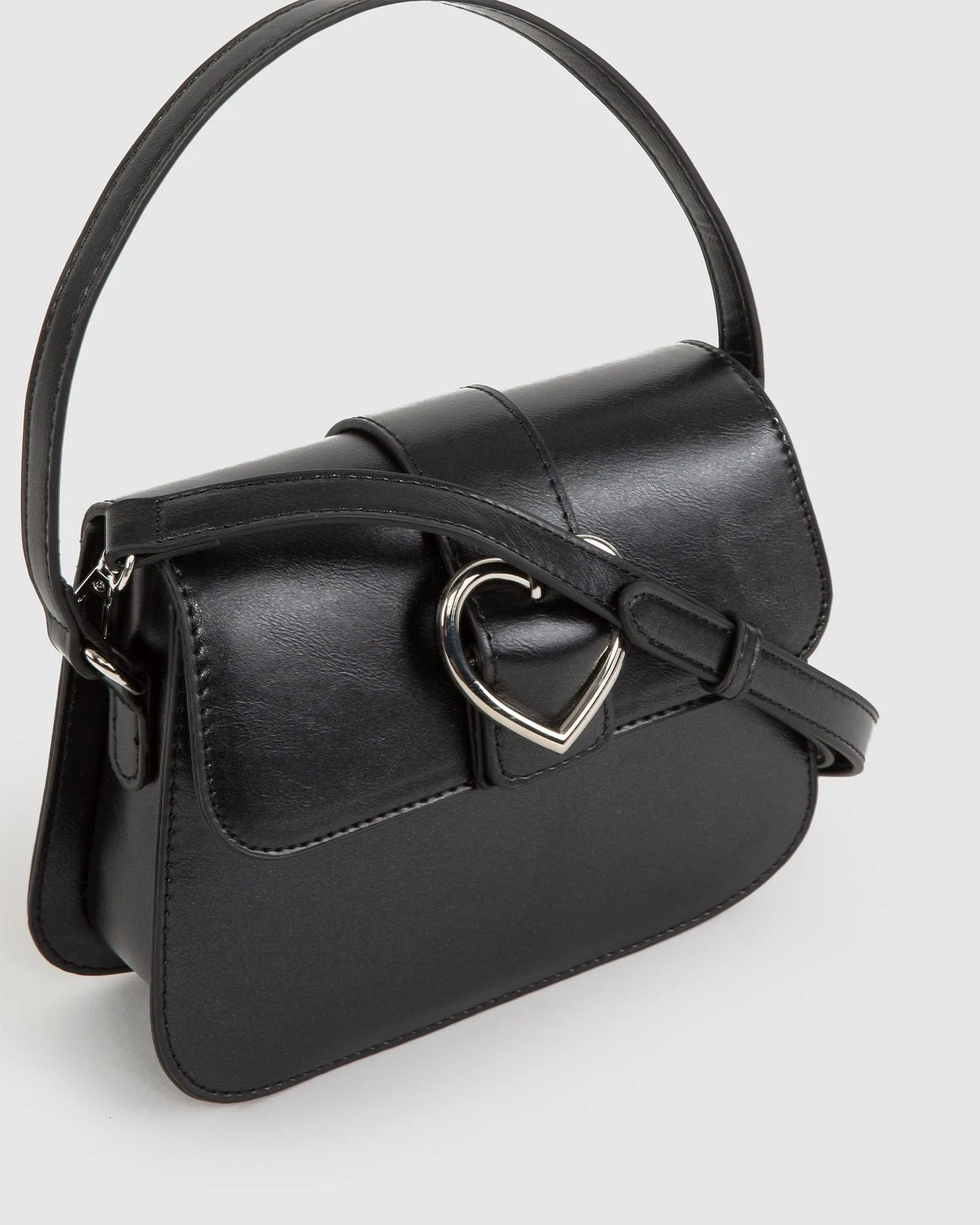Black Olivia Heart Crystal Bag