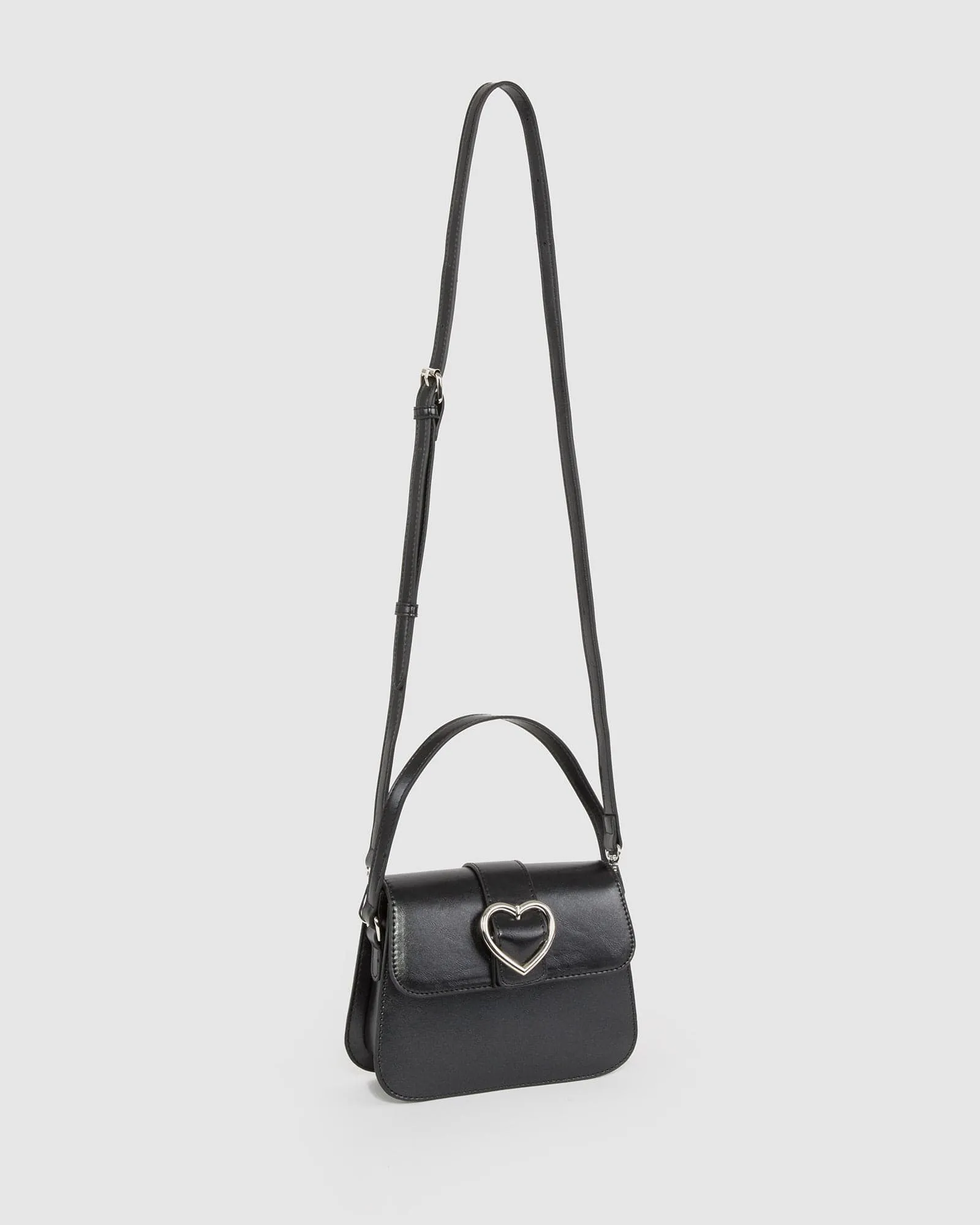 Black Olivia Heart Crystal Bag