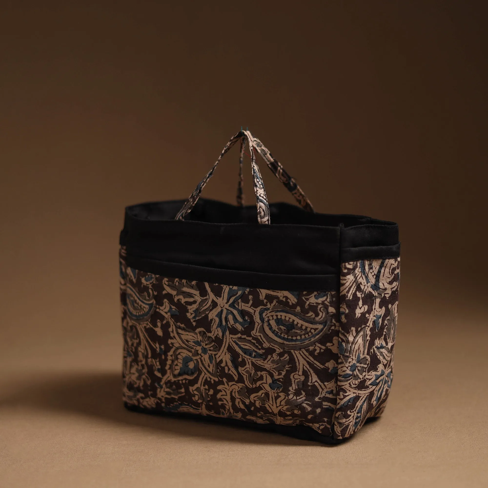 Brown - Handcrafted Cotton Cosmetic/Toiletry Bag 02