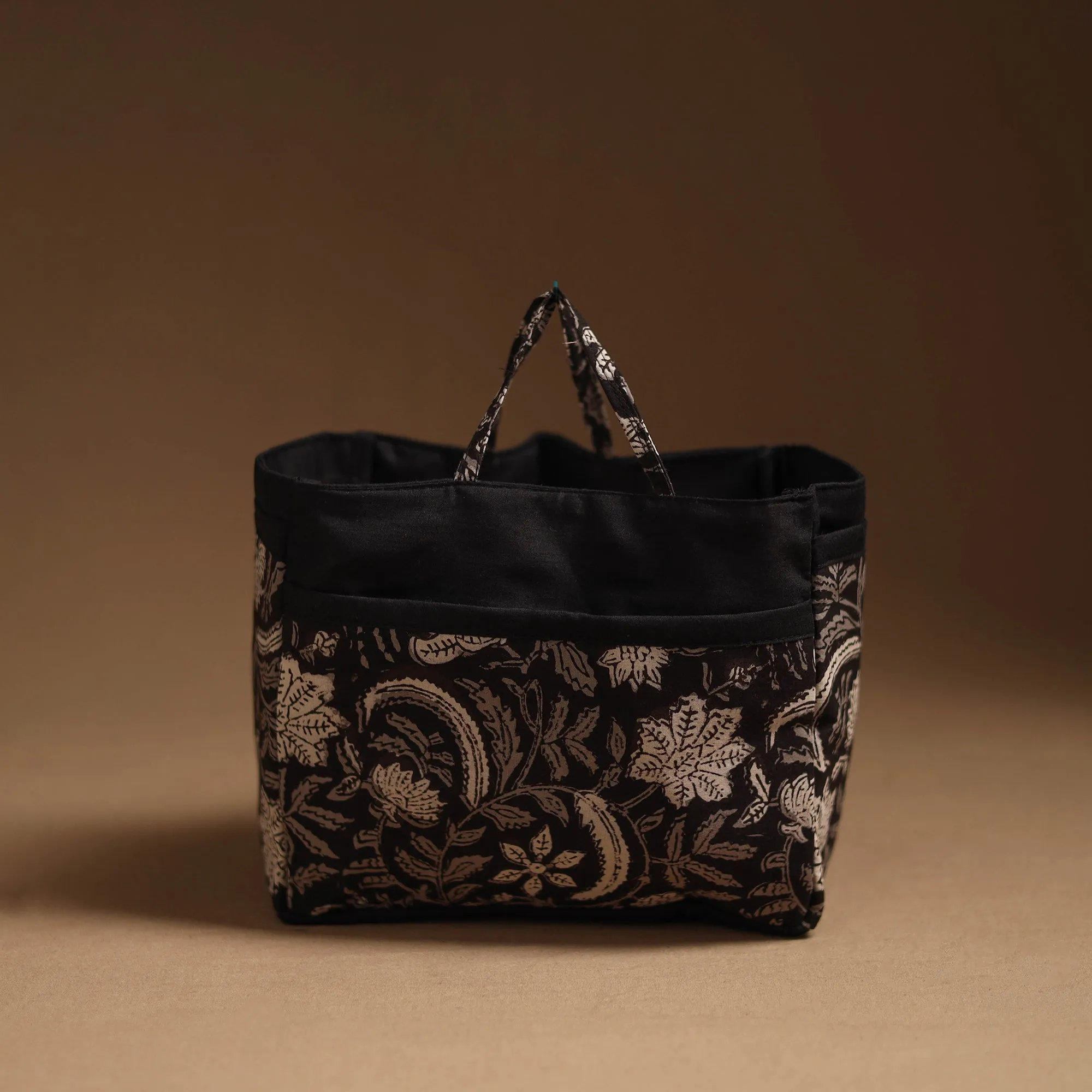 Brown - Handcrafted Cotton Cosmetic/Toiletry Bag 09