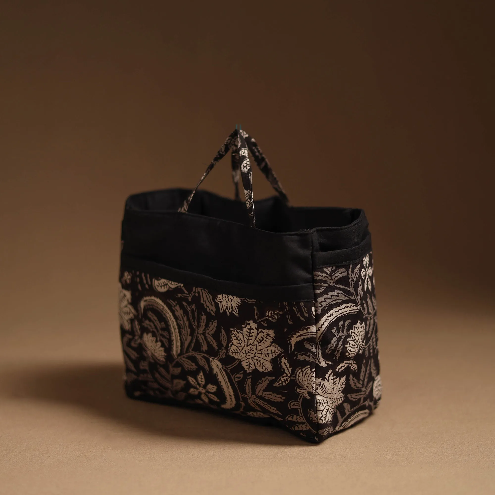 Brown - Handcrafted Cotton Cosmetic/Toiletry Bag 09