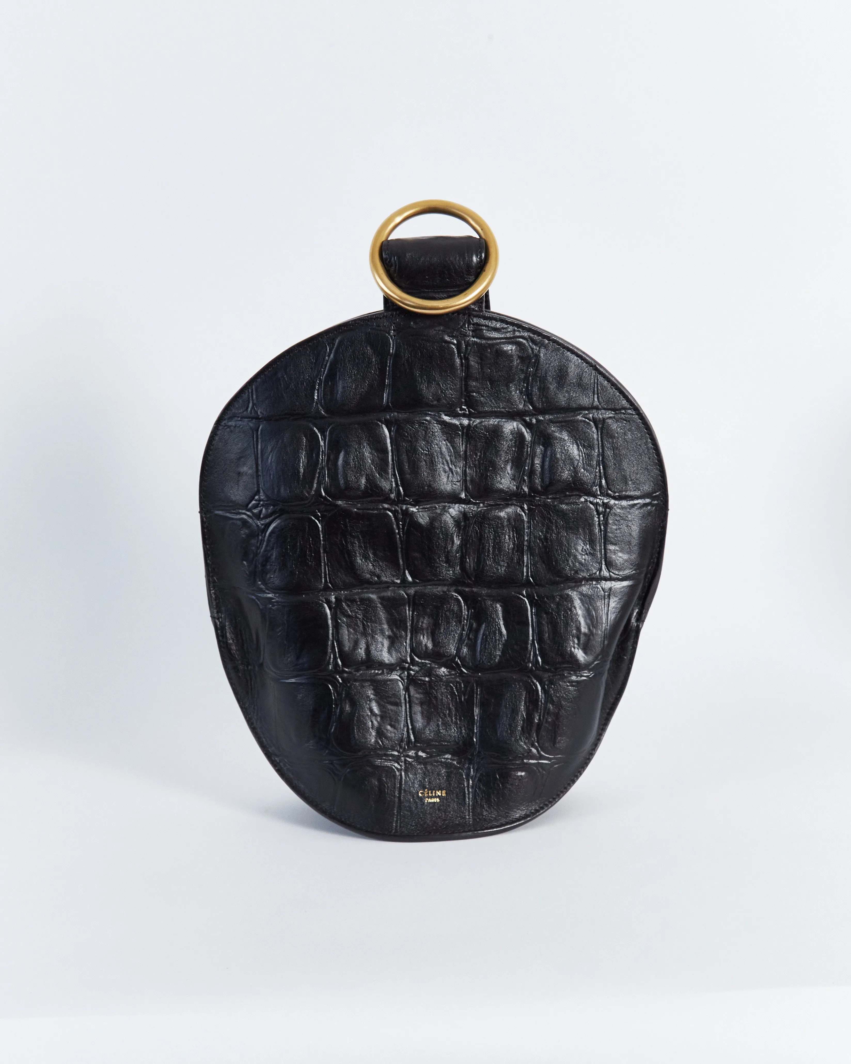 Céline spring '15 embossed leather clutch bag, black
