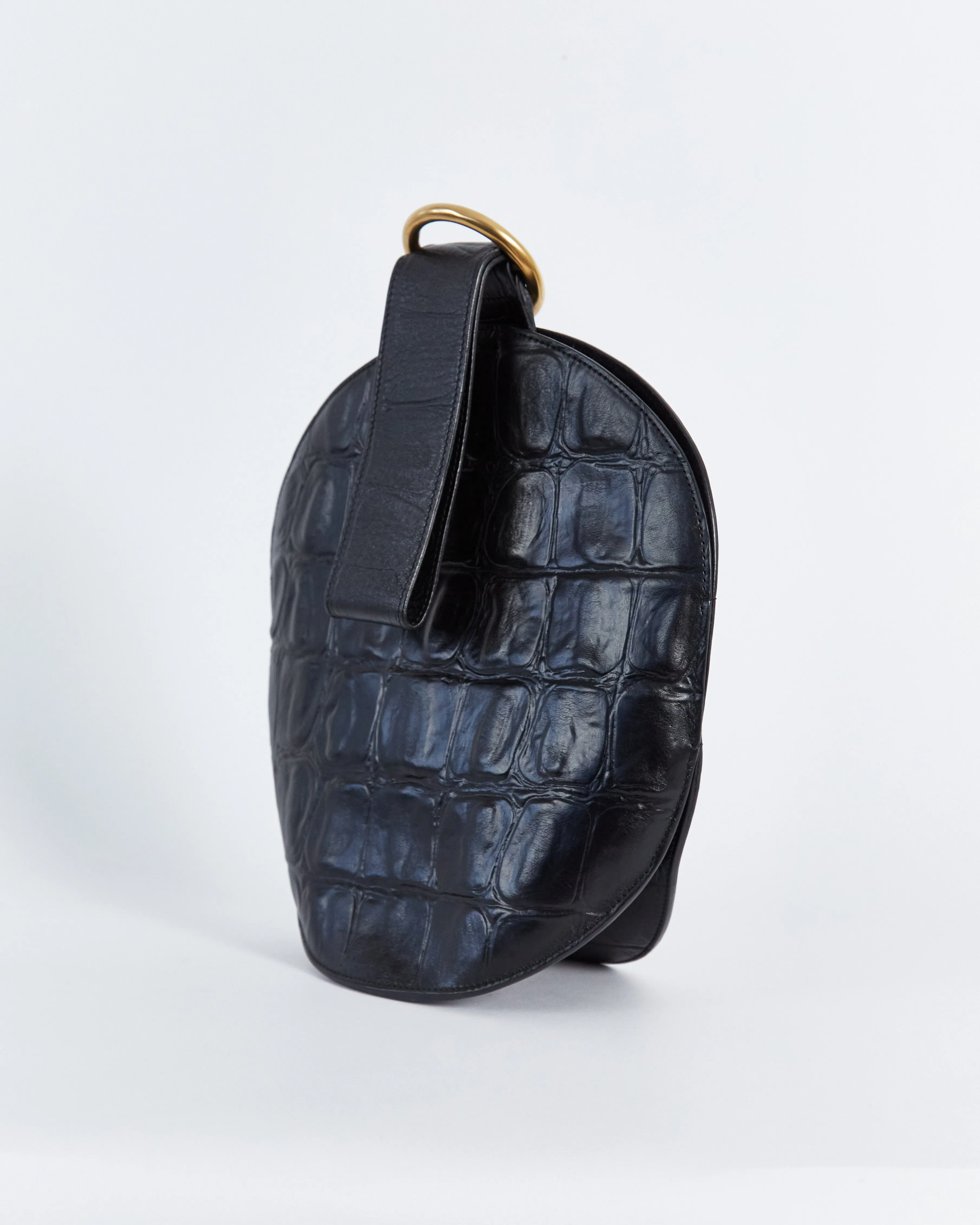 Céline spring '15 embossed leather clutch bag, black