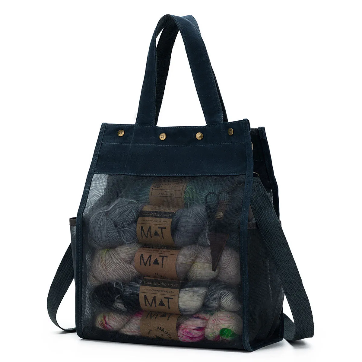 della Q Maker's Tall Mesh Tote - Blue