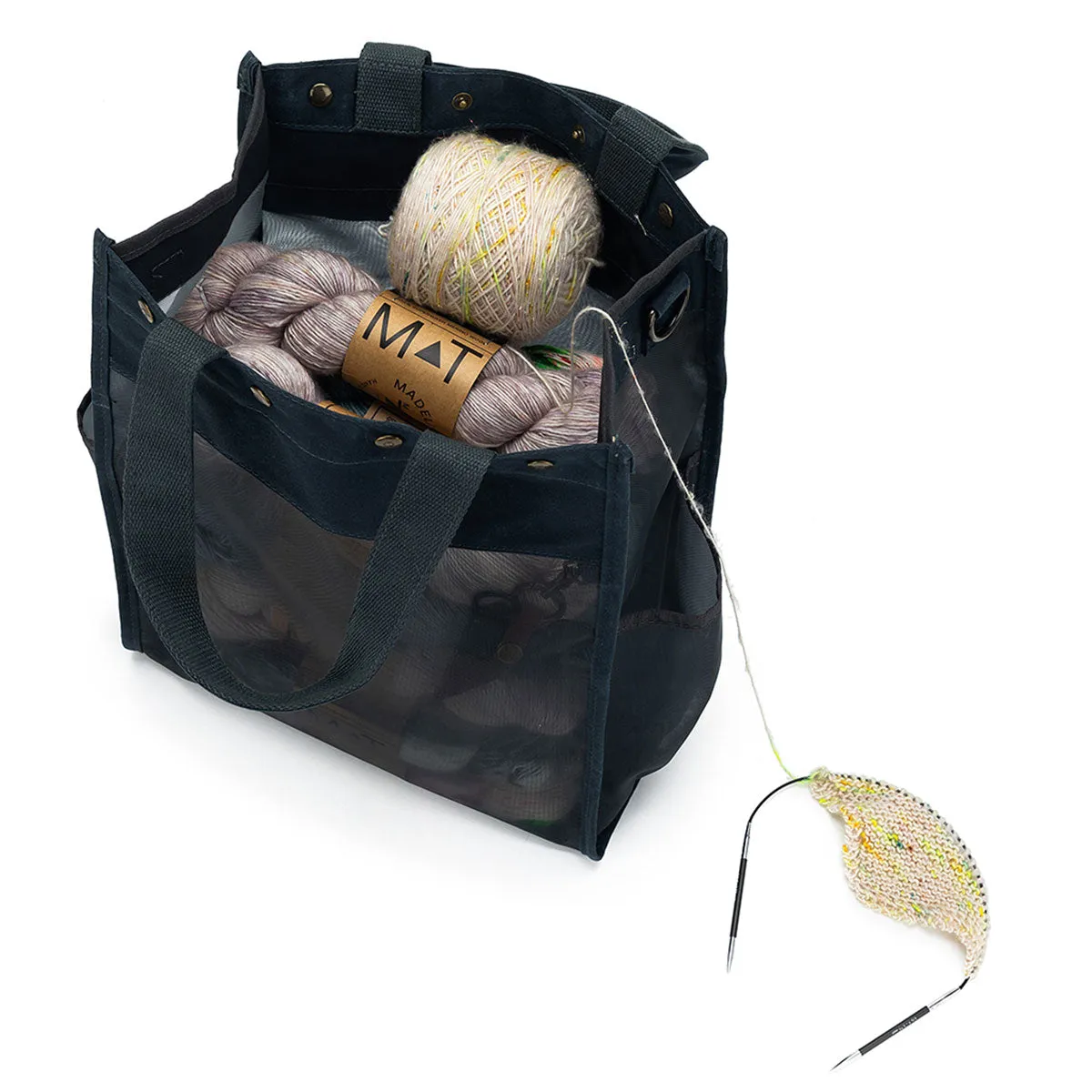 della Q Maker's Tall Mesh Tote - Blue