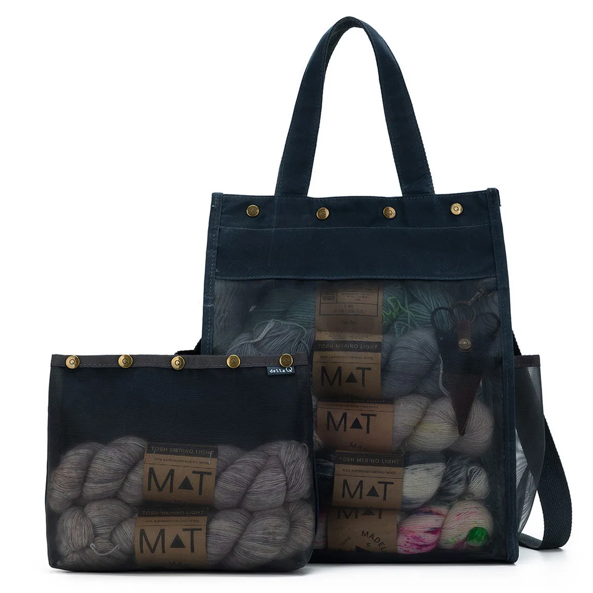 della Q Maker's Tall Mesh Tote - Blue