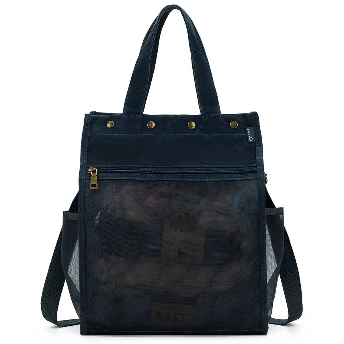 della Q Maker's Tall Mesh Tote - Blue