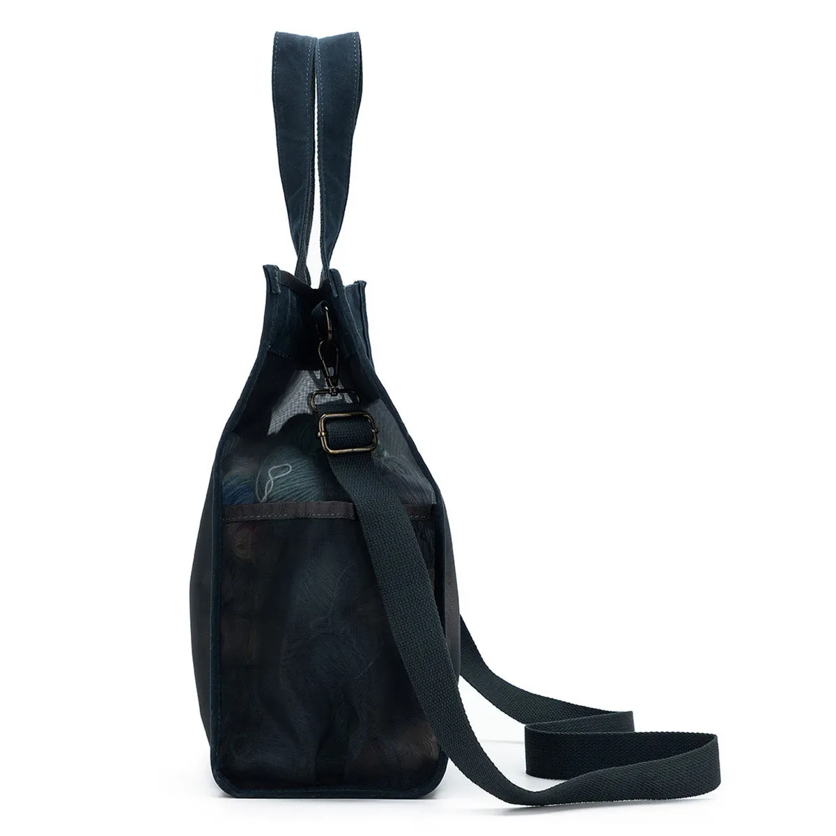 della Q Maker's Tall Mesh Tote - Blue