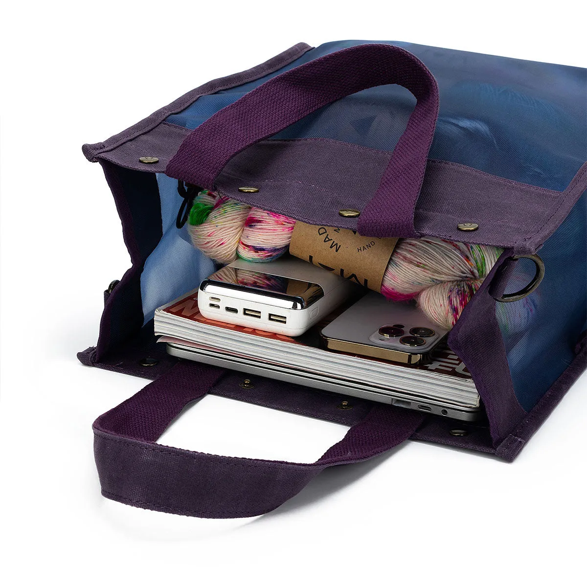 della Q Maker's Tall Mesh Tote - Purple