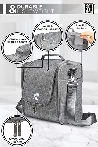 Extra Large Hanging Travel Toiletry Bag for Women and Men, Quartz Grey