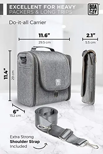 Extra Large Hanging Travel Toiletry Bag for Women and Men, Quartz Grey