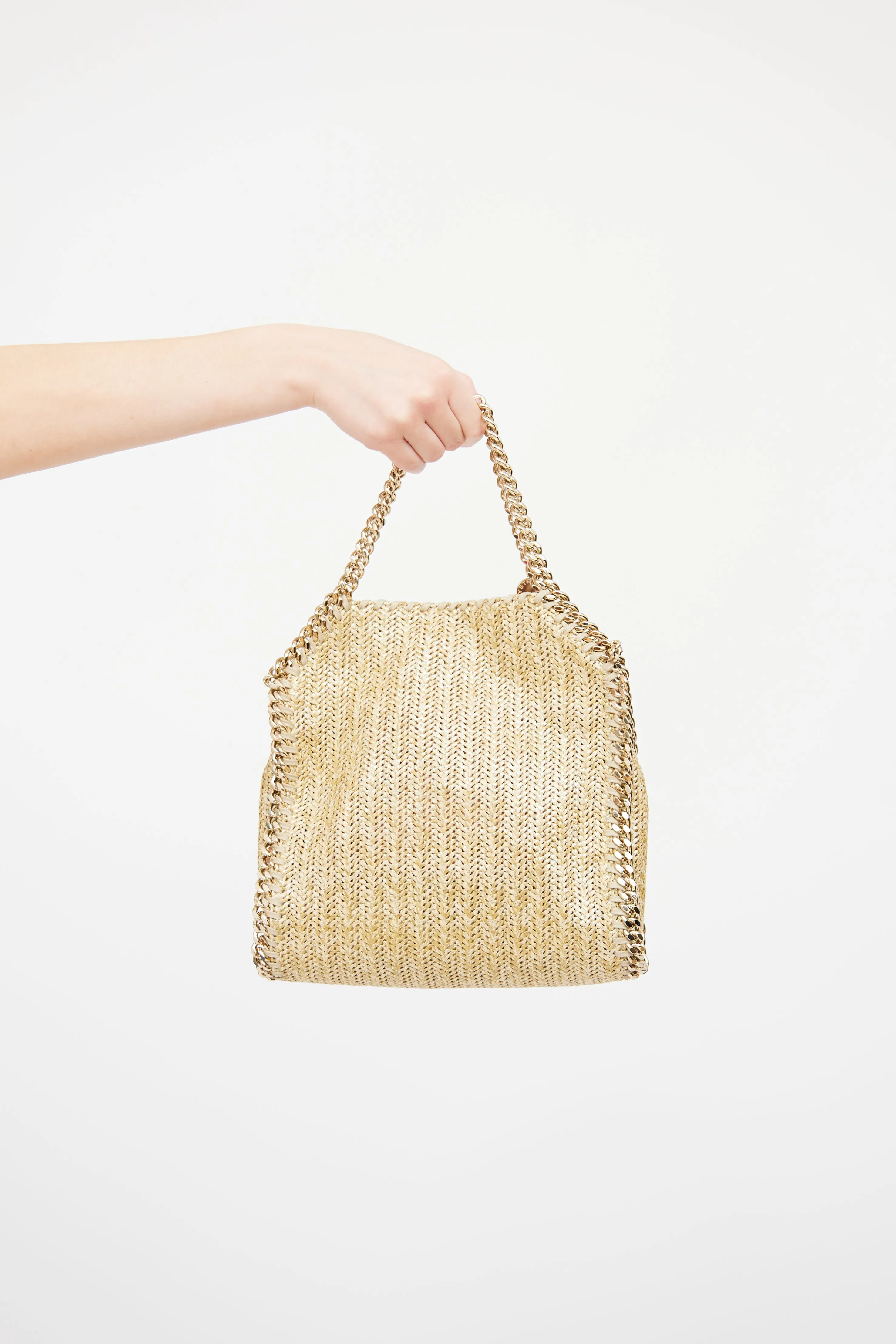 Gold Woven Falabella Bag