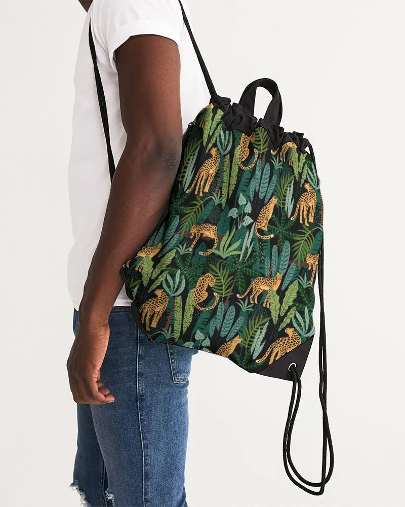 Jungle cheetah Canvas Drawstring Bag