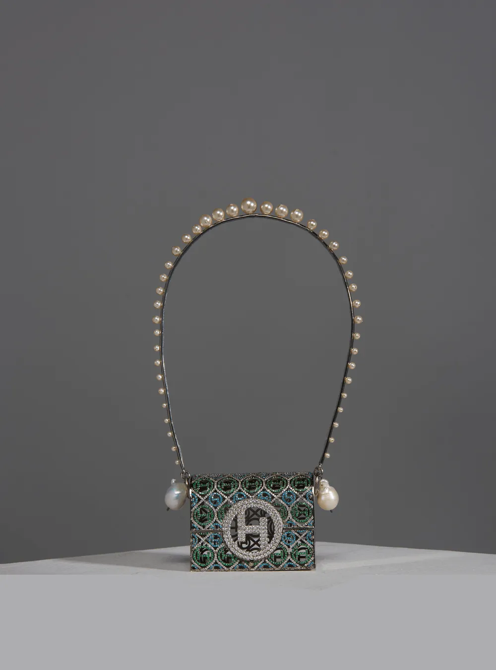 Khushnaz Ashdin Turner Wearing Pico Minaudiere Couture Bag