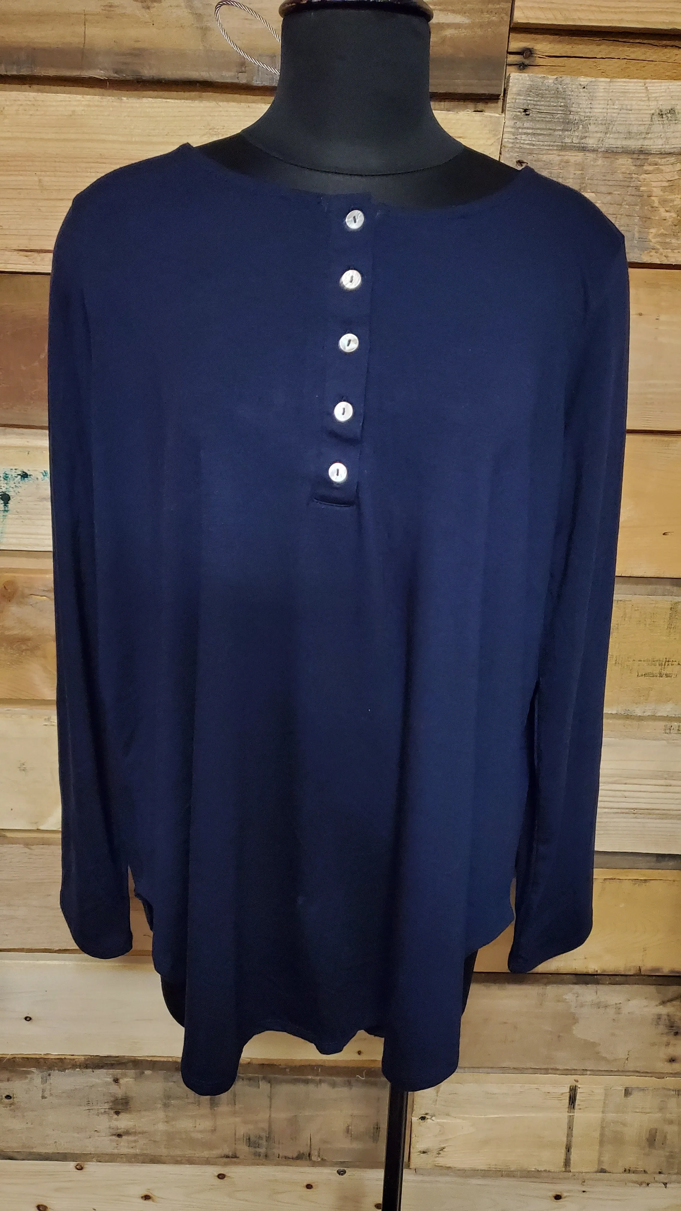Long Sleeve Top Dolphin Hem RT1754XP
