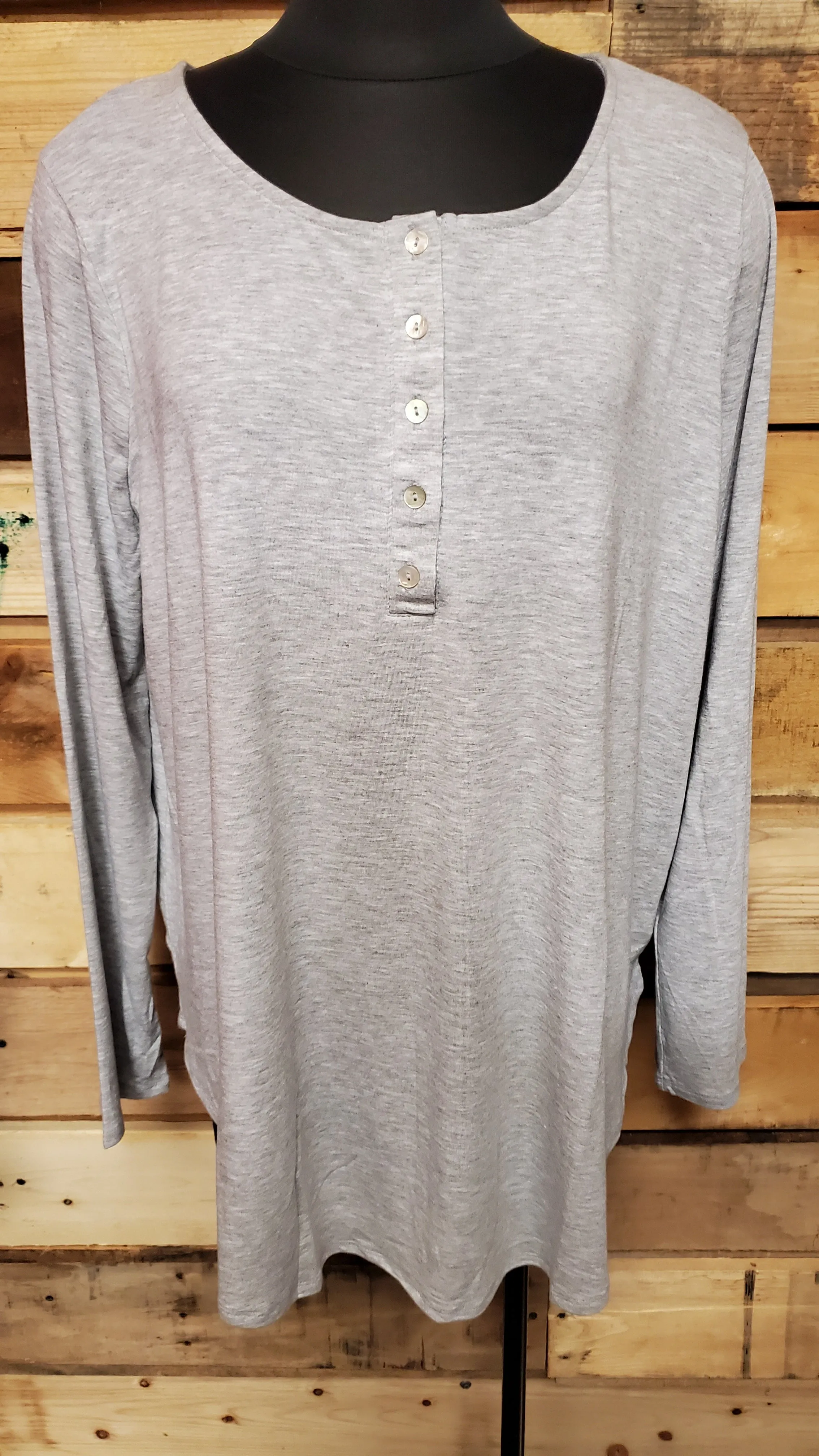 Long Sleeve Top Dolphin Hem RT1754XP