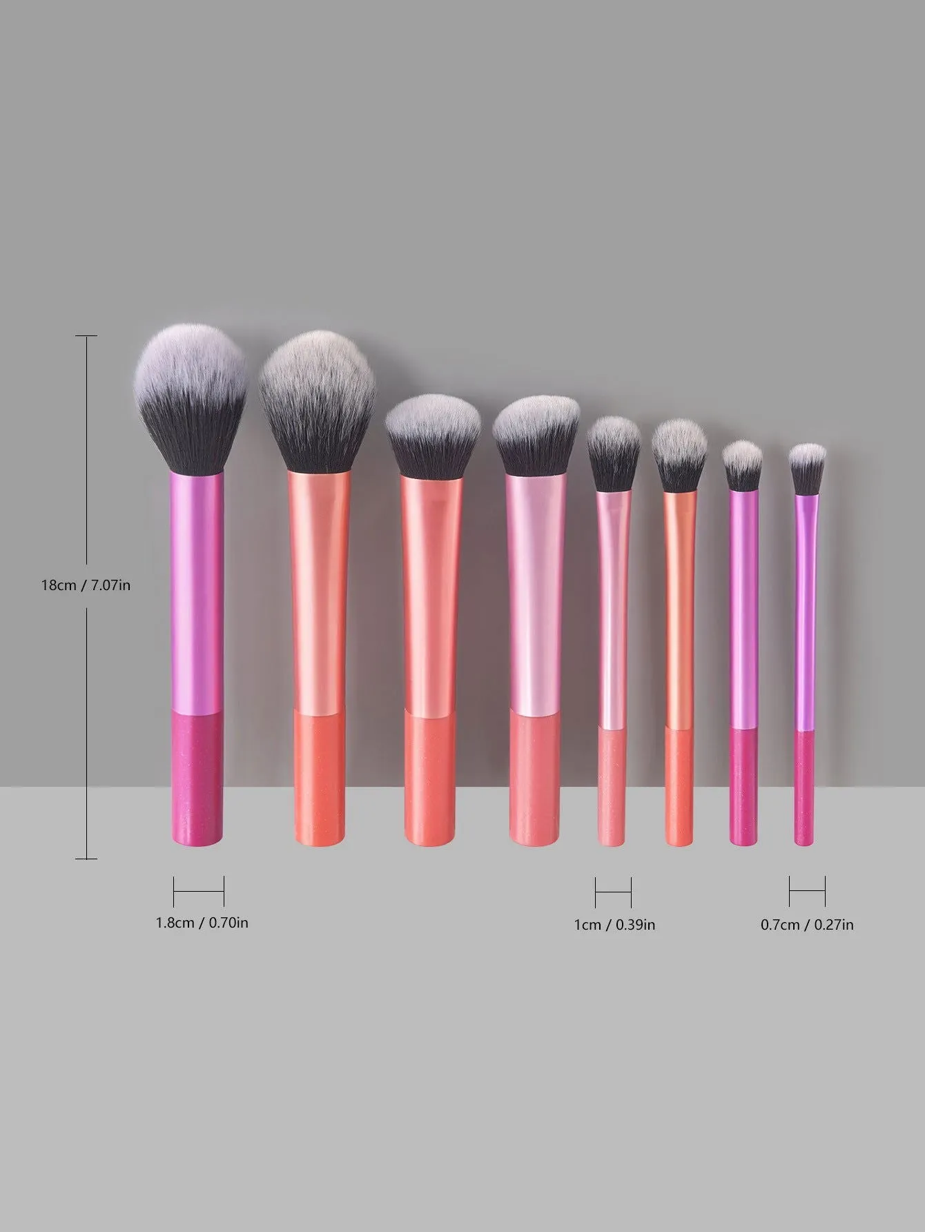 LovelyRLovely Multivolored 8 Long Tube Makeup Brushes Suit