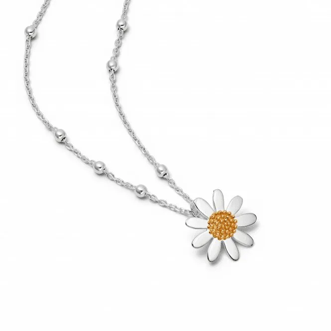 Marguerite Daisy Silver Necklace N4002_SLV