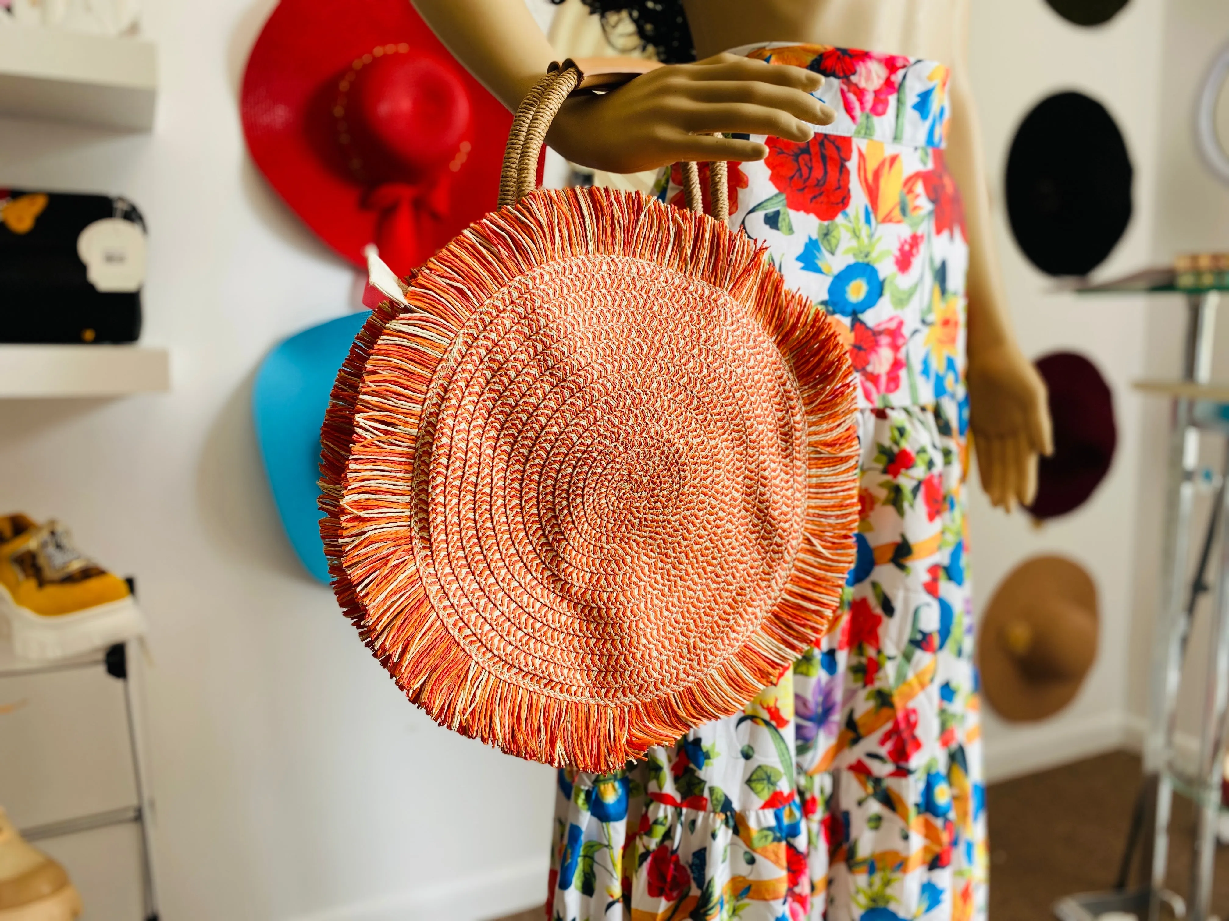 "Hazel" Round Fringe Handbag