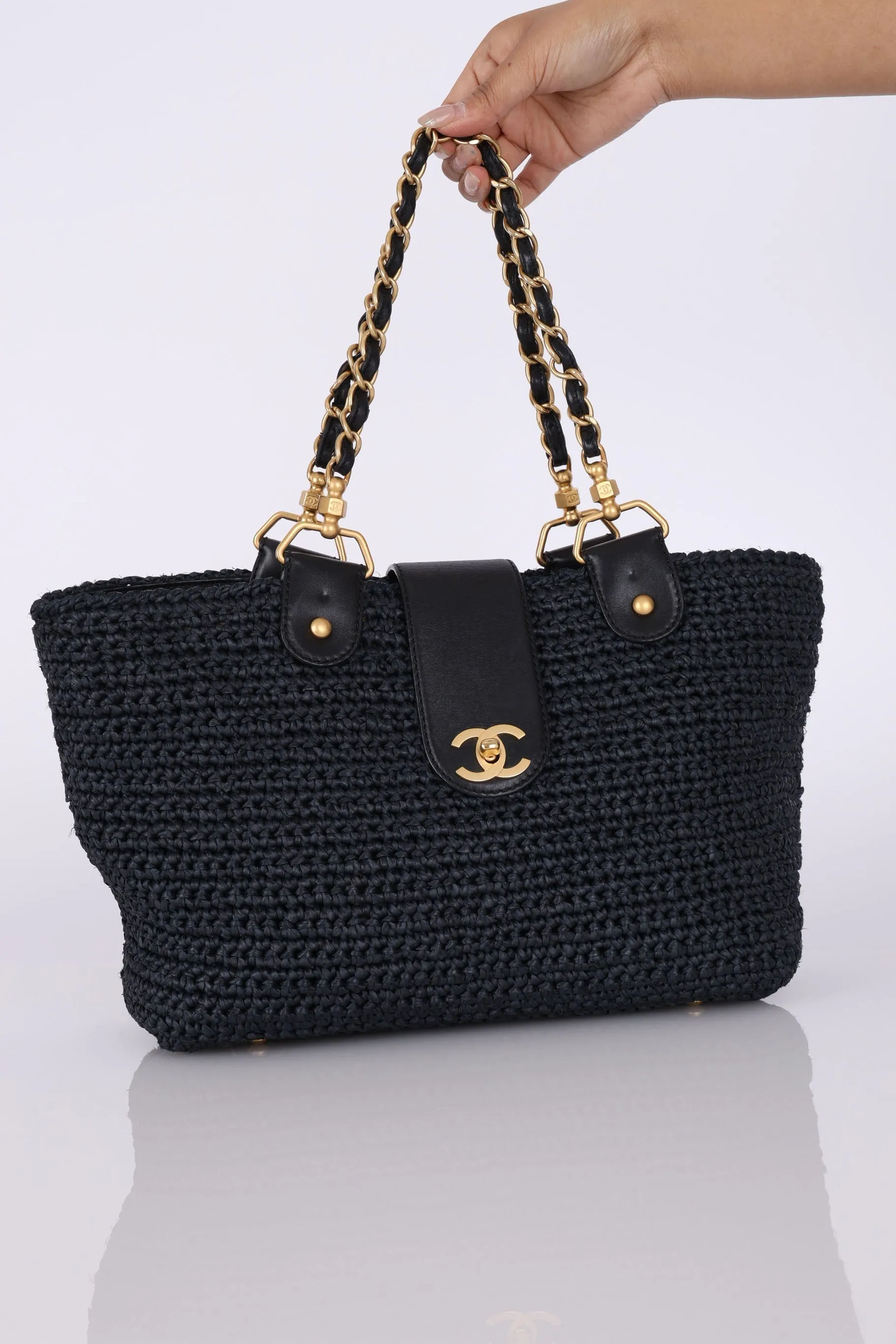Rare CL 2005 Raffia Turnlock Tote