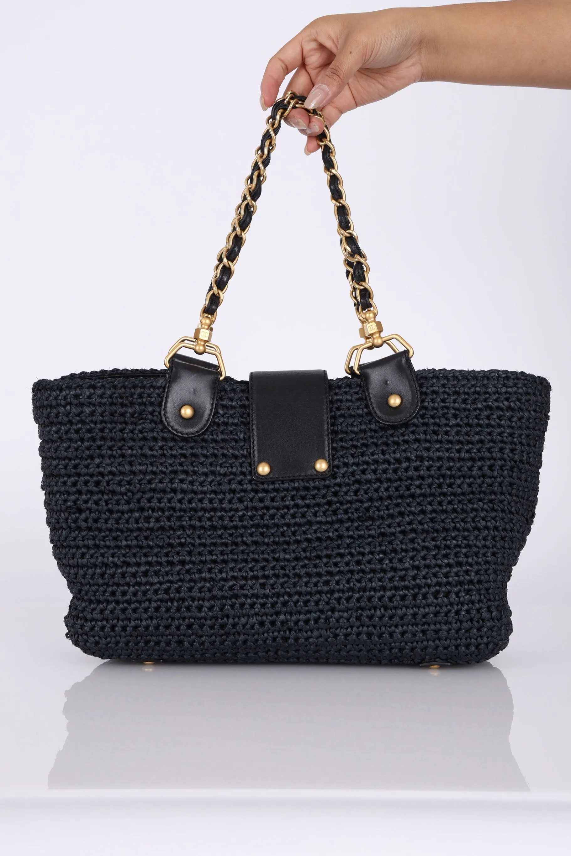 Rare CL 2005 Raffia Turnlock Tote