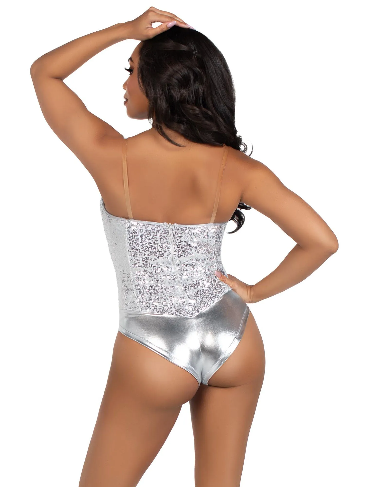 Sequin Bodysuit - Silver