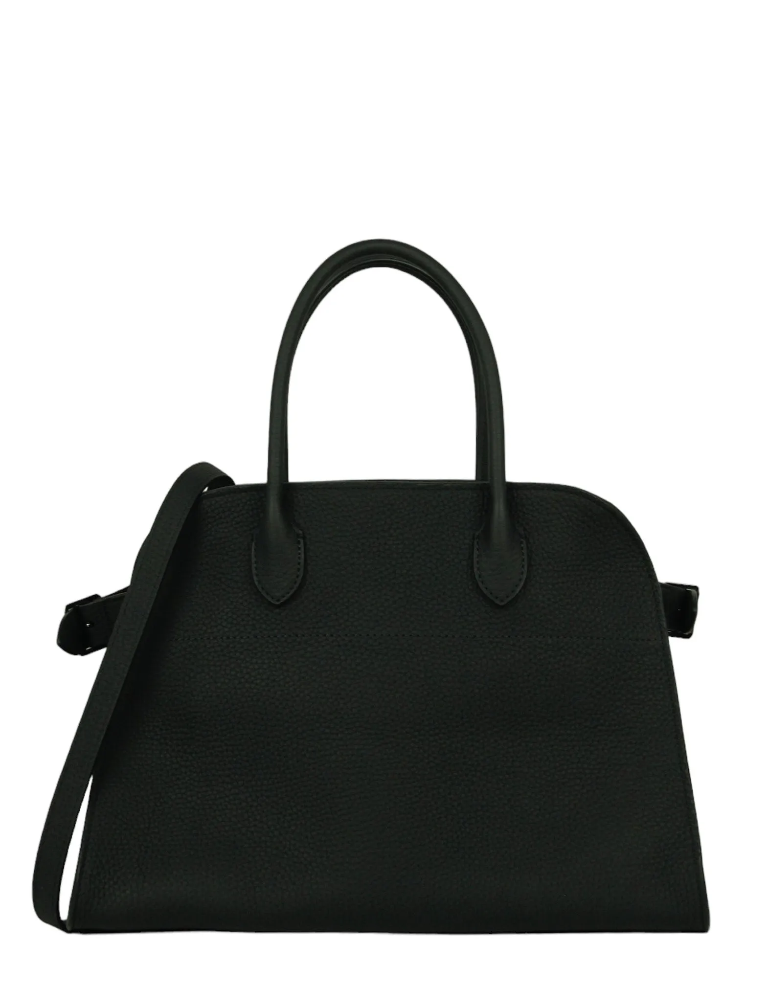 The Row Black Leather Soft Margaux 12 Bag