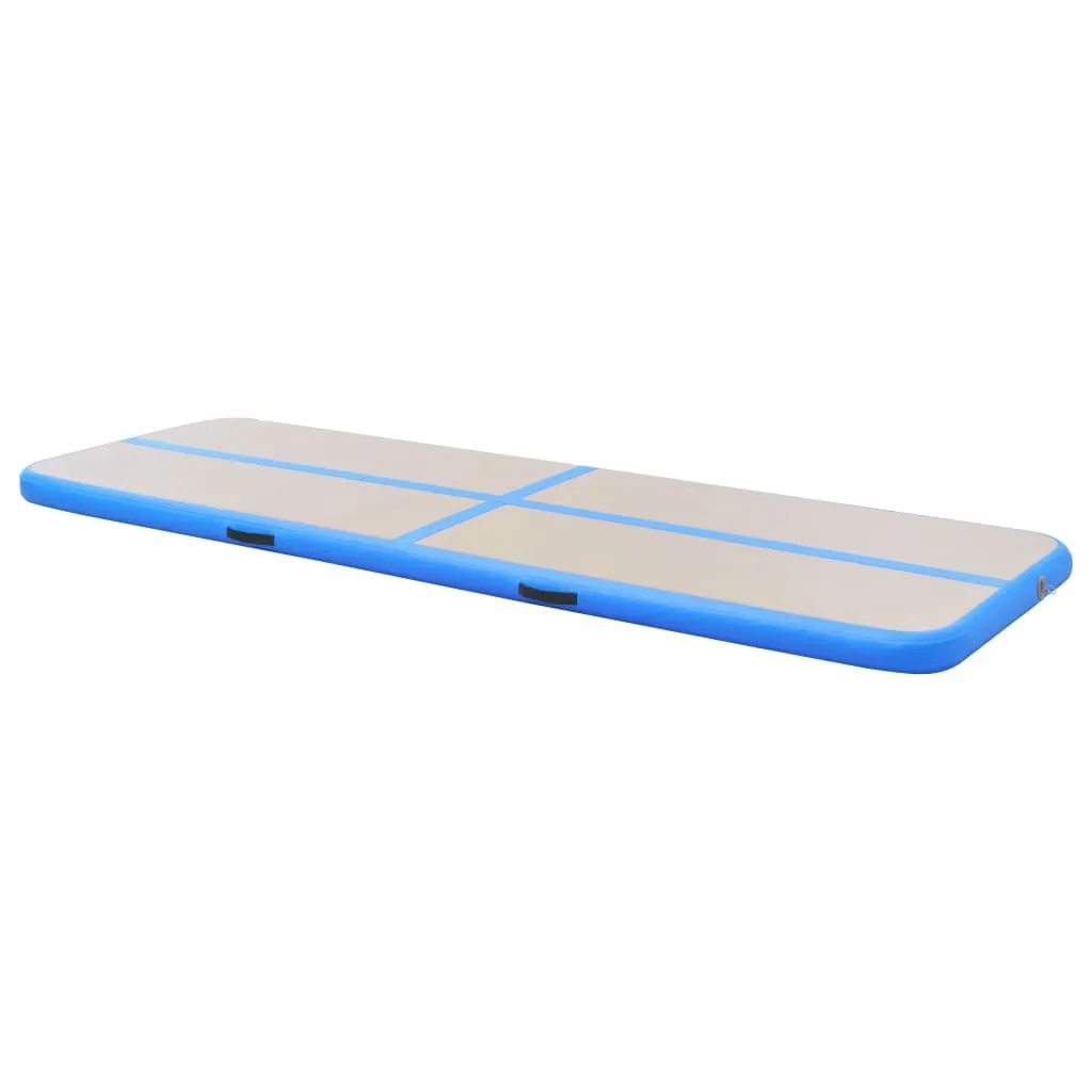 vidaXL Inflatable Gymnastics Mat with Pump 600x100x10 cm PVC Blue