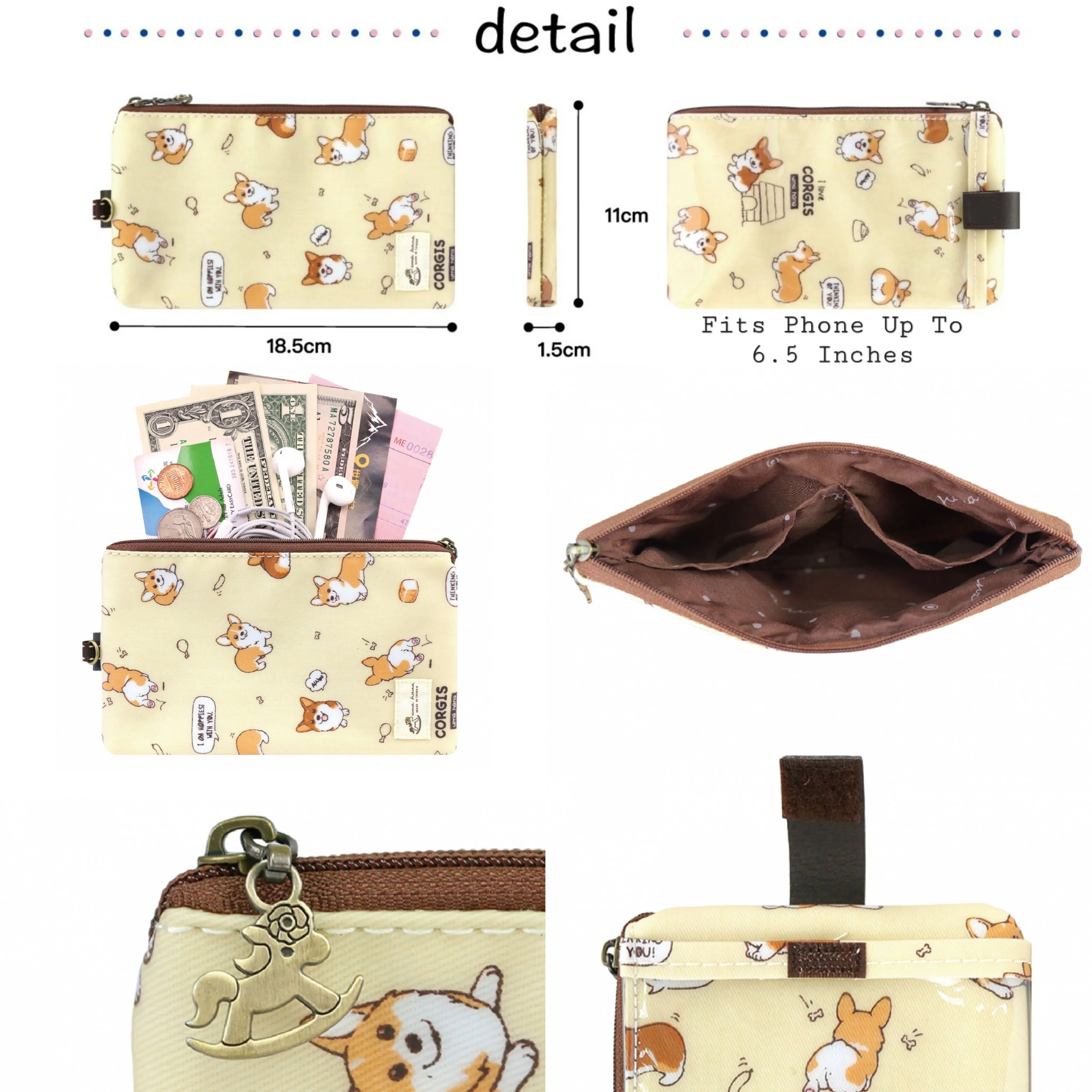White Cat Yoga Phone Pouch