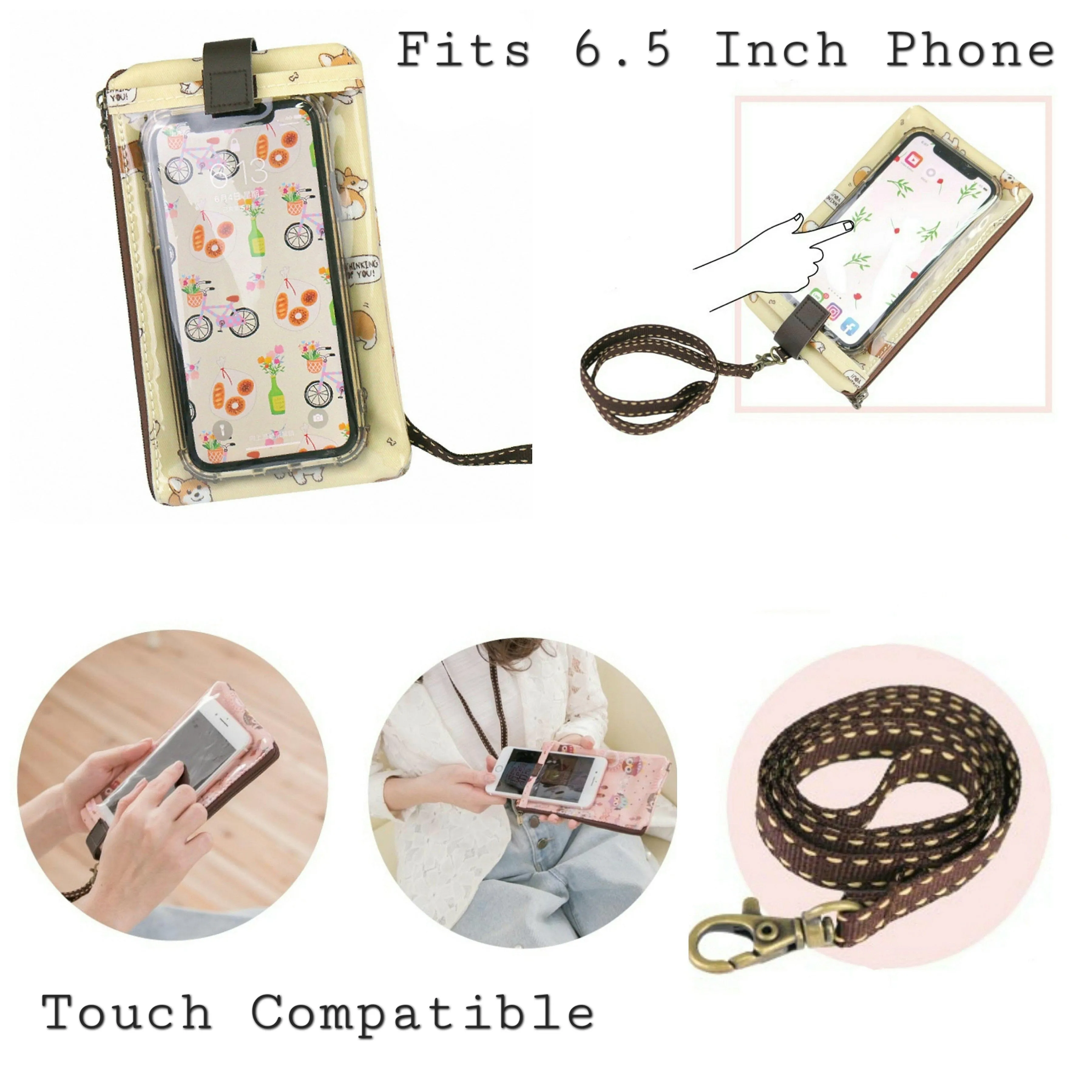 White Cat Yoga Phone Pouch