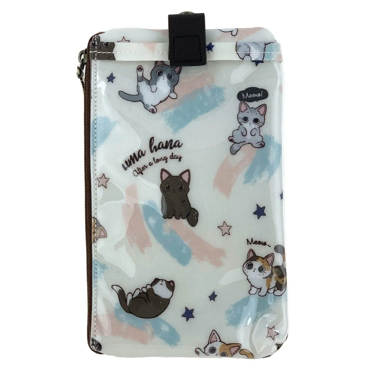 White Cat Yoga Phone Pouch
