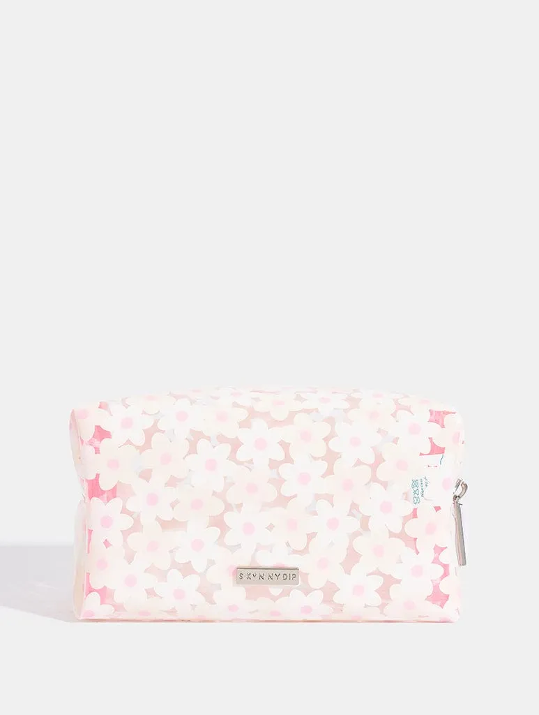 White Daisy Makeup Bag