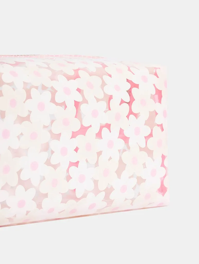 White Daisy Makeup Bag
