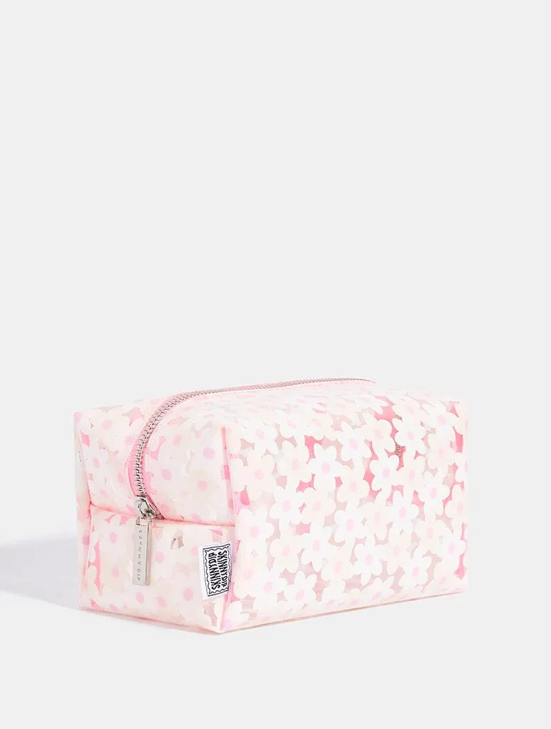 White Daisy Makeup Bag